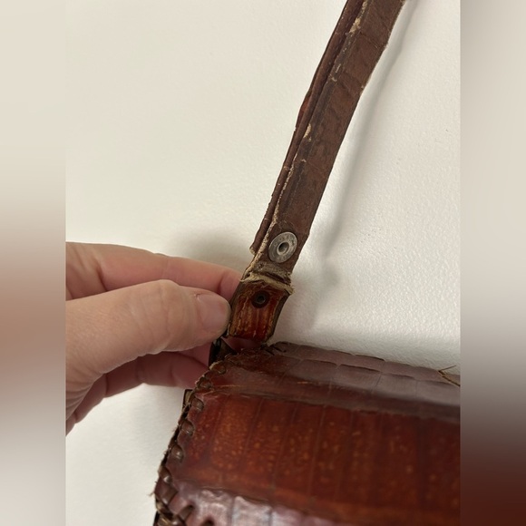 Vintage Mid-Century Alligator Genuine Gator Leather Purse Bag Taxidermy - Picture 3 of 16